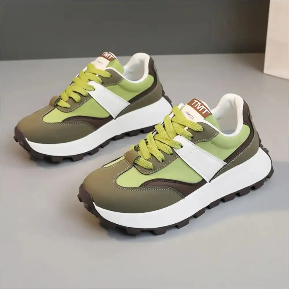 Chic Contrast Round Toe Platform Athletic Shoes