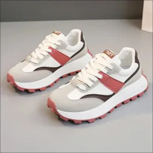 Chic Contrast Round Toe Platform Athletic Shoes
