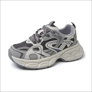 Chic Contrast Round Toe Platform Sneakers