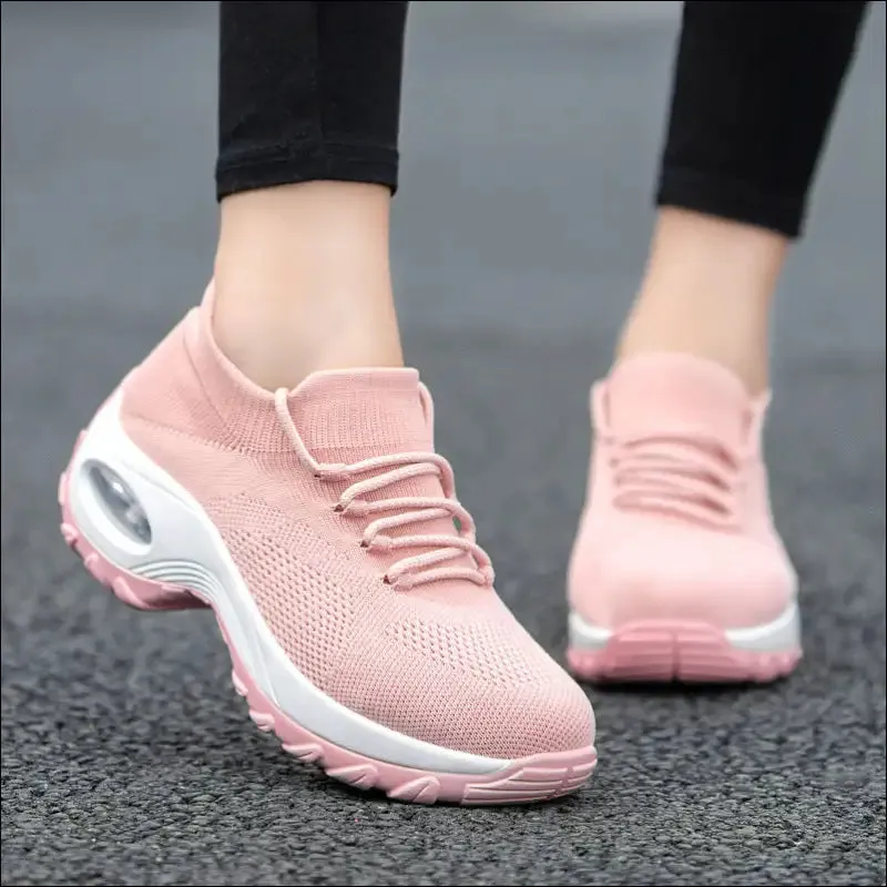Chic Lace Up Round Toe Platform Sneakers