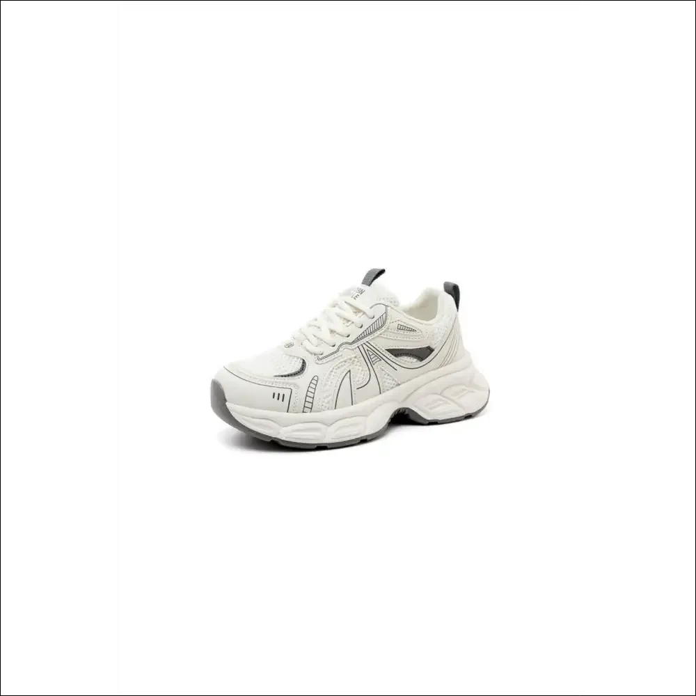 Chic Mesh Lace Up Round Toe Platform Athletic Shoes