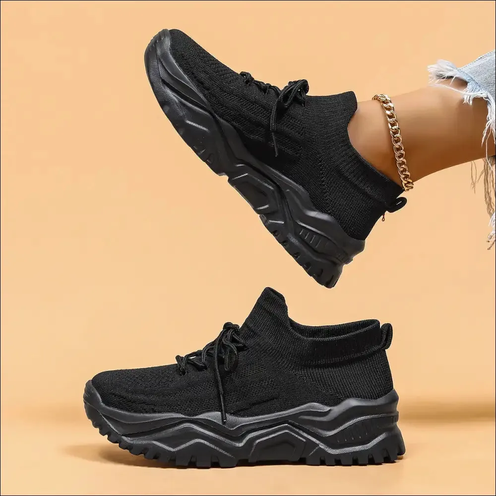 Chic Round Toe Platform Athletic Shoes