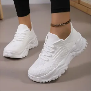 Chic Round Toe Platform Athletic Shoes