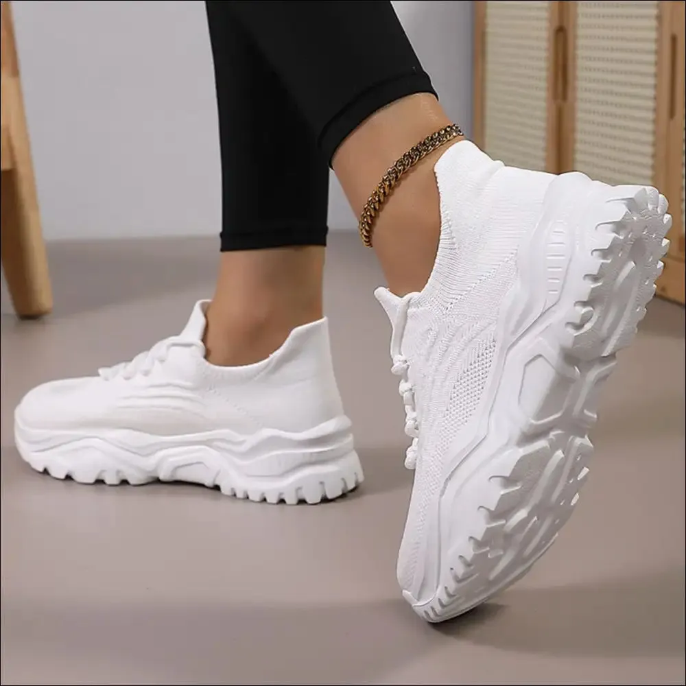 Chic Round Toe Platform Athletic Shoes