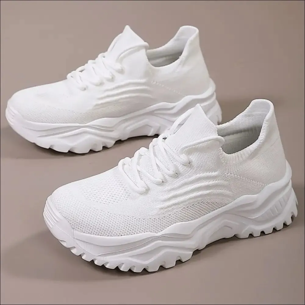 Chic Round Toe Platform Athletic Shoes