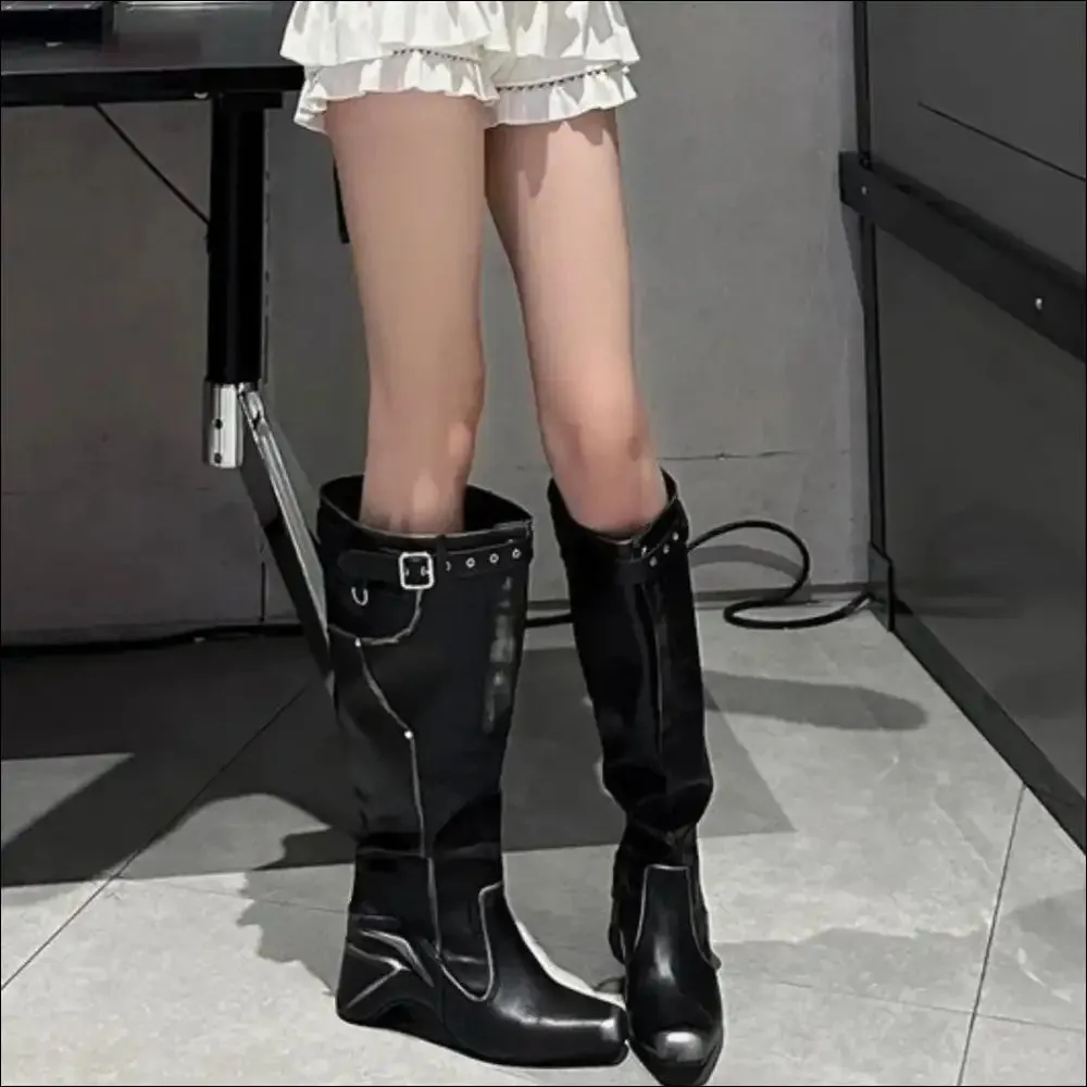 Chic Square Toe Block Heels Boots for Modern Women
