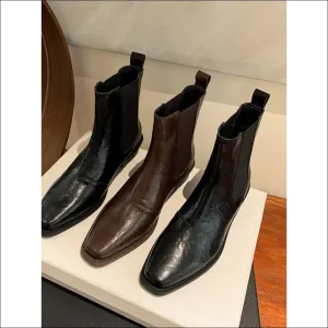 Chic Square Toe Platform Boots for Bold Women
