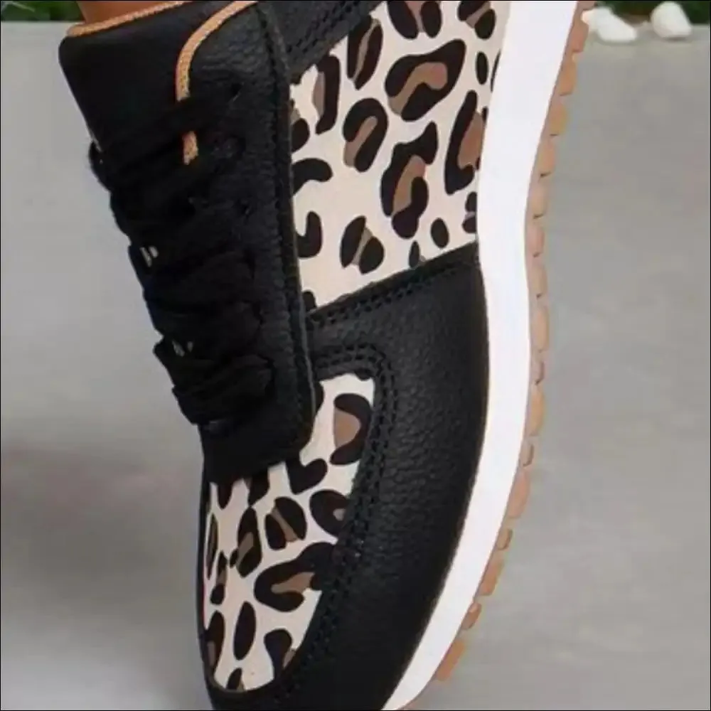 Chic Tied Printed PU Leather Flats for Trendy Women
