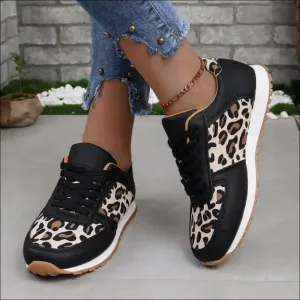 Chic Tied Printed PU Leather Flats for Trendy Women