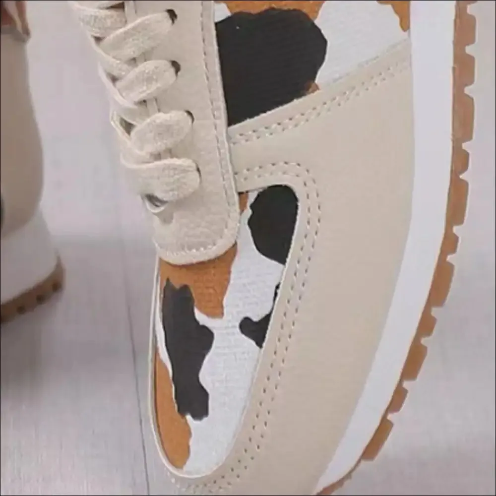 Chic Tied Printed PU Leather Flats for Trendy Women