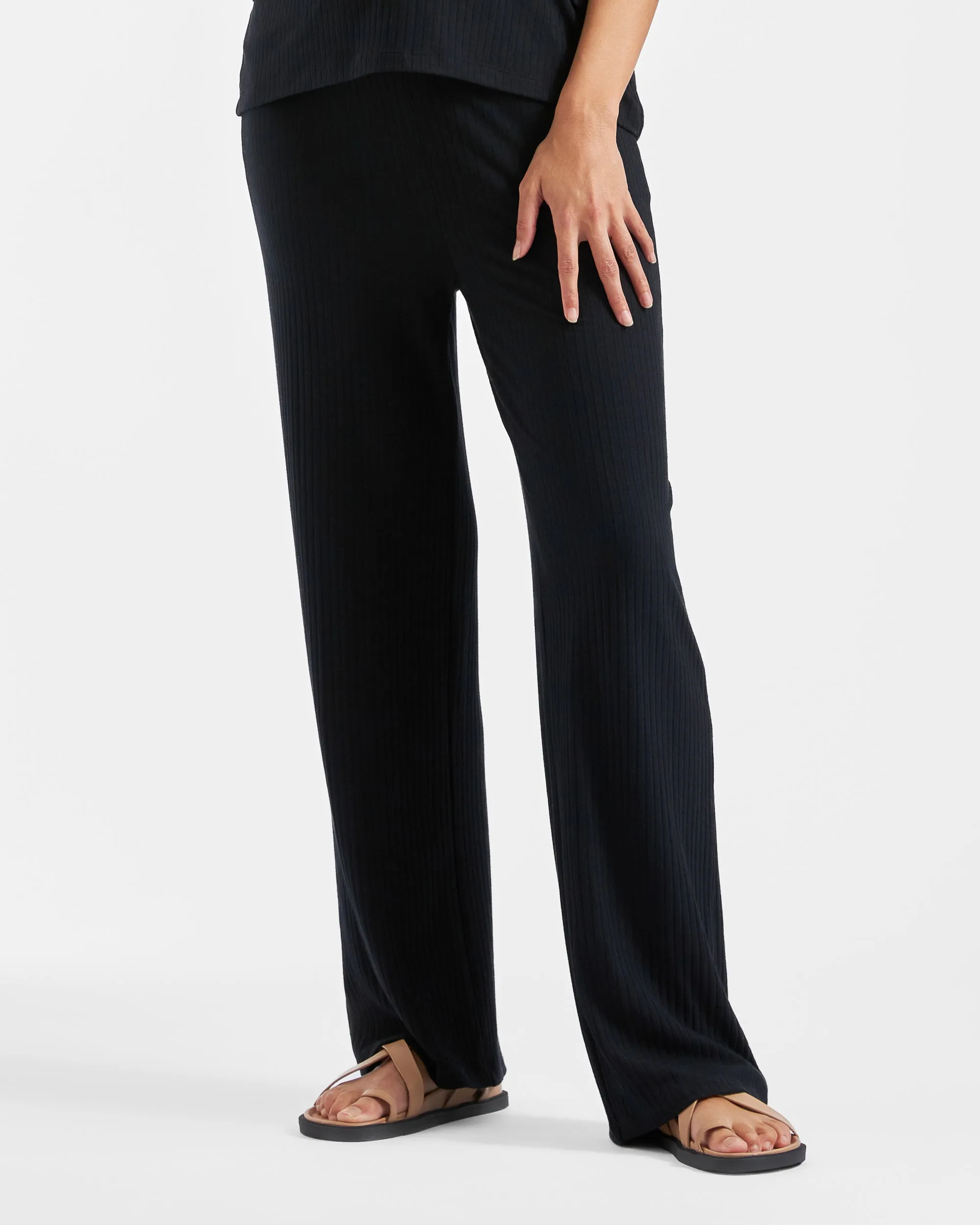 Cindy Rib Pant Black