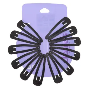 Claire's Glitter Matte Snap Hair Clips - Black 12 Pack