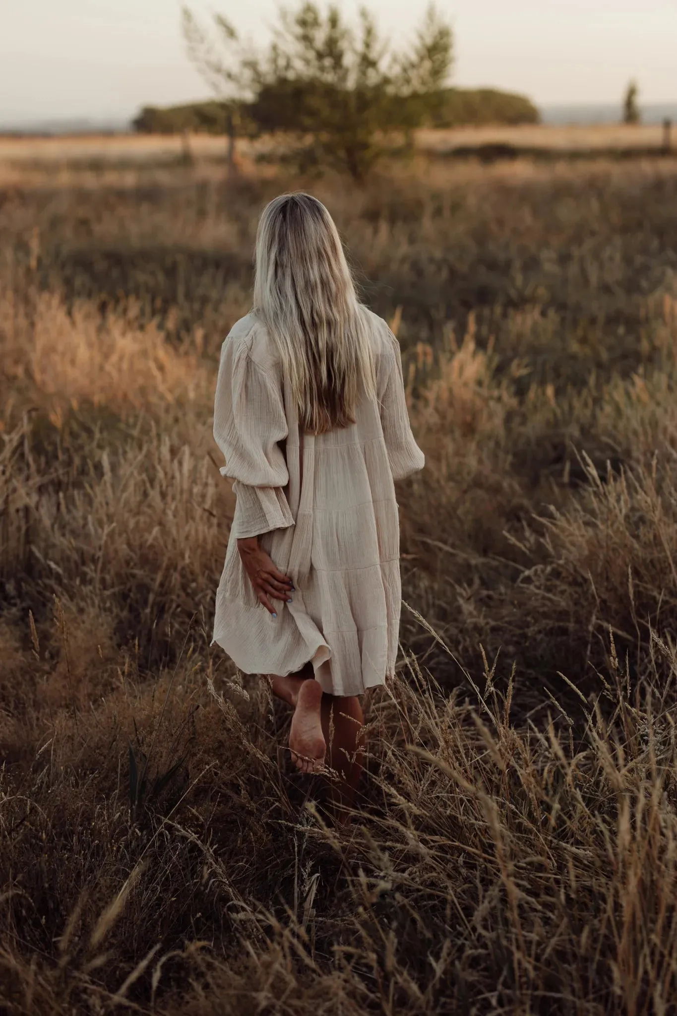 Cora Dress - Beige/Cream