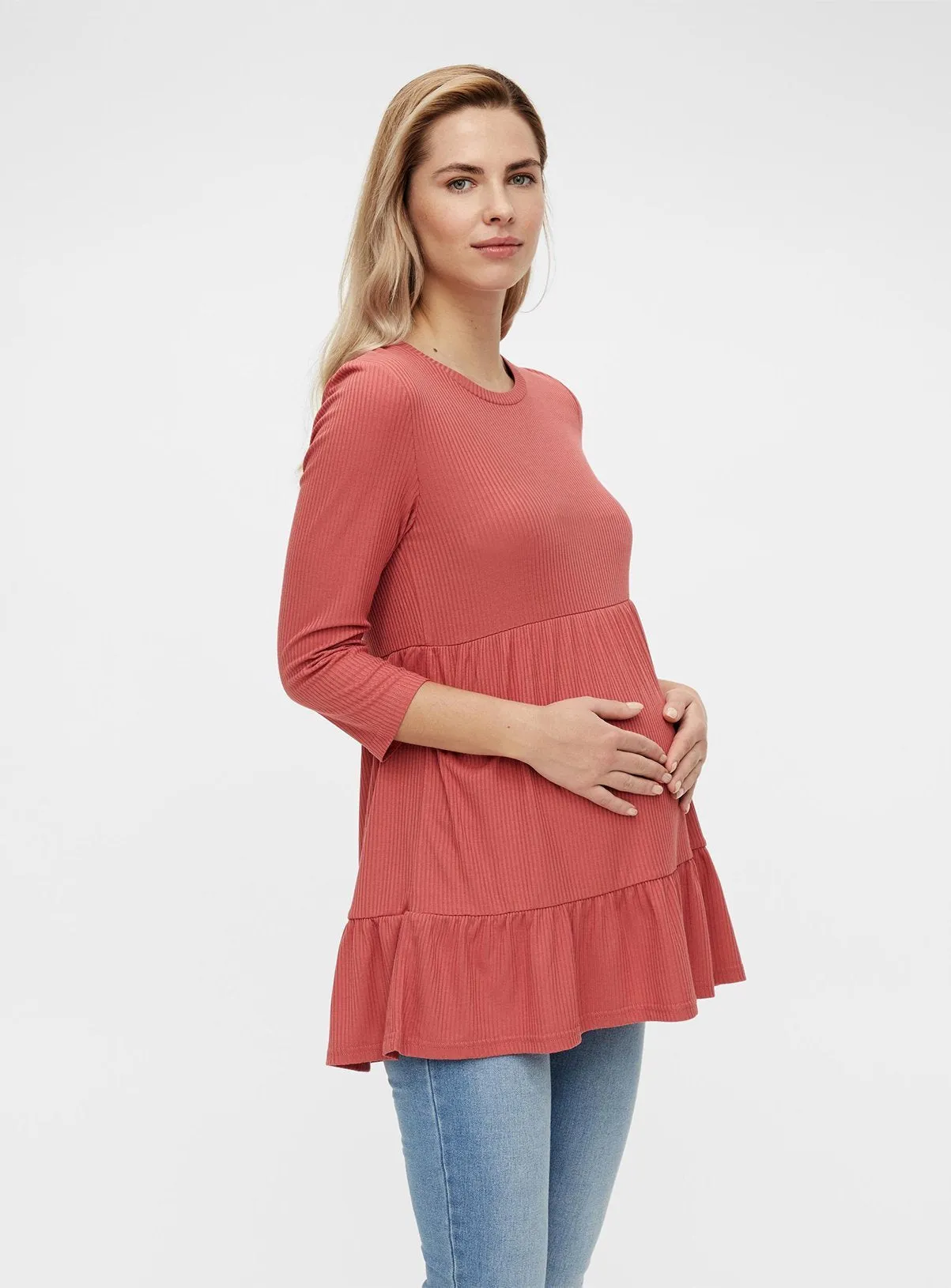 Coral Jersey Maternity Top - 10