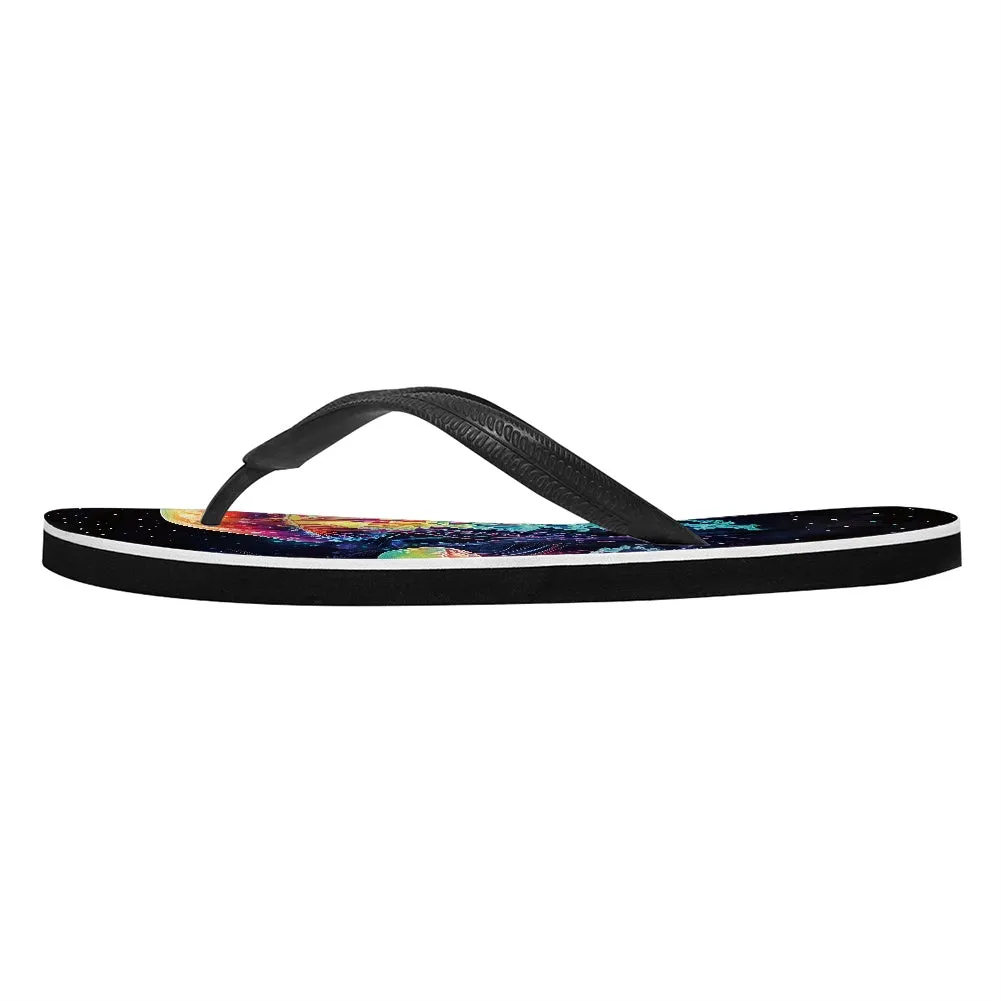 Cosmic Jellyfish Print Flip Flops