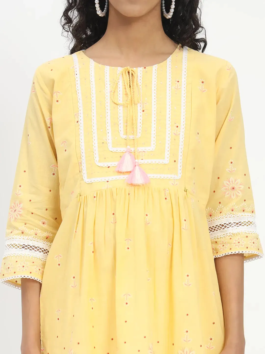 Cotton Printed Tunic For Feeding And Maternity Purpose
