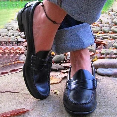 Creamtopmall Vintage Slip On Loafers Low Heel Pu Leather Loafers
