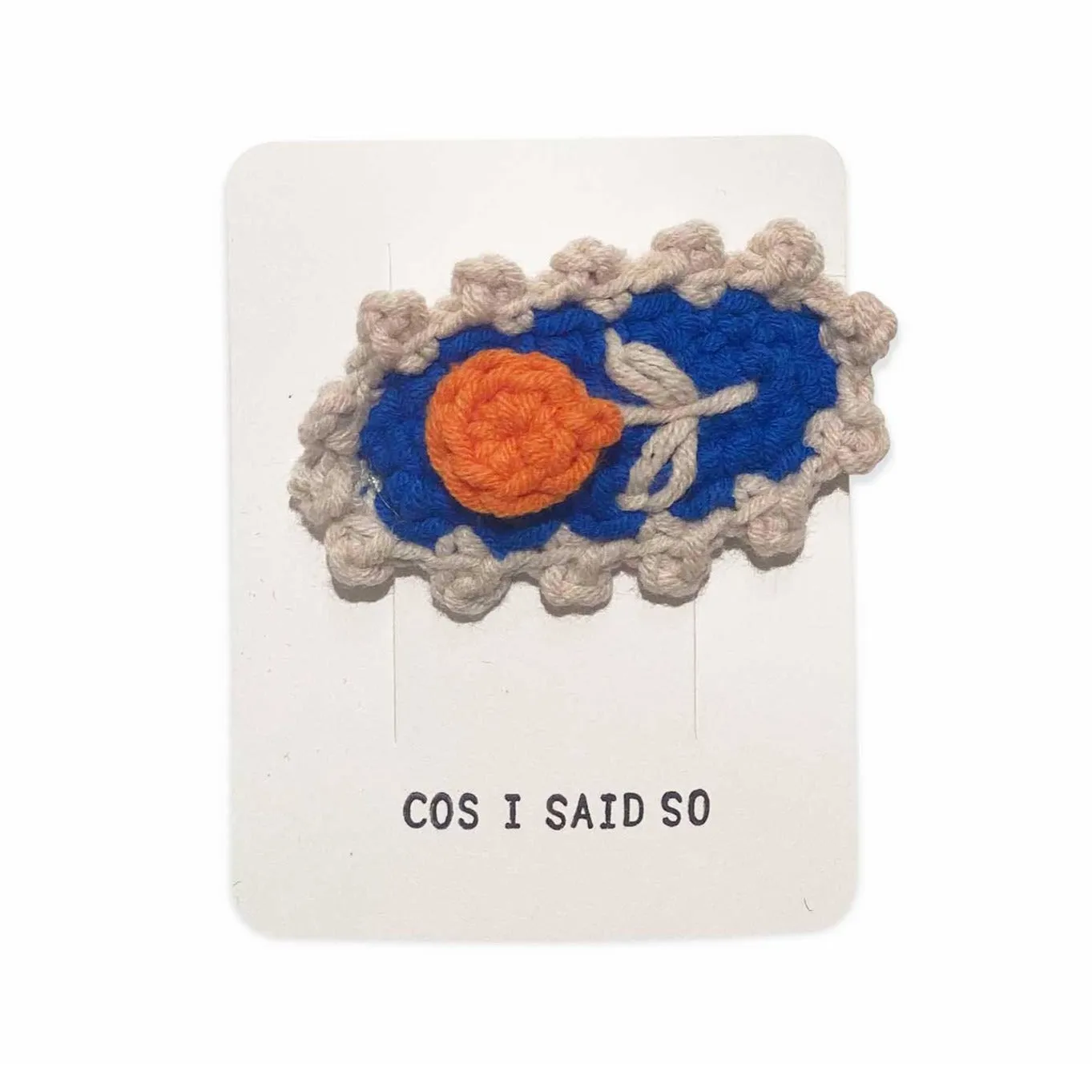 CROCHET FLOWER HAIR CLIP - blue