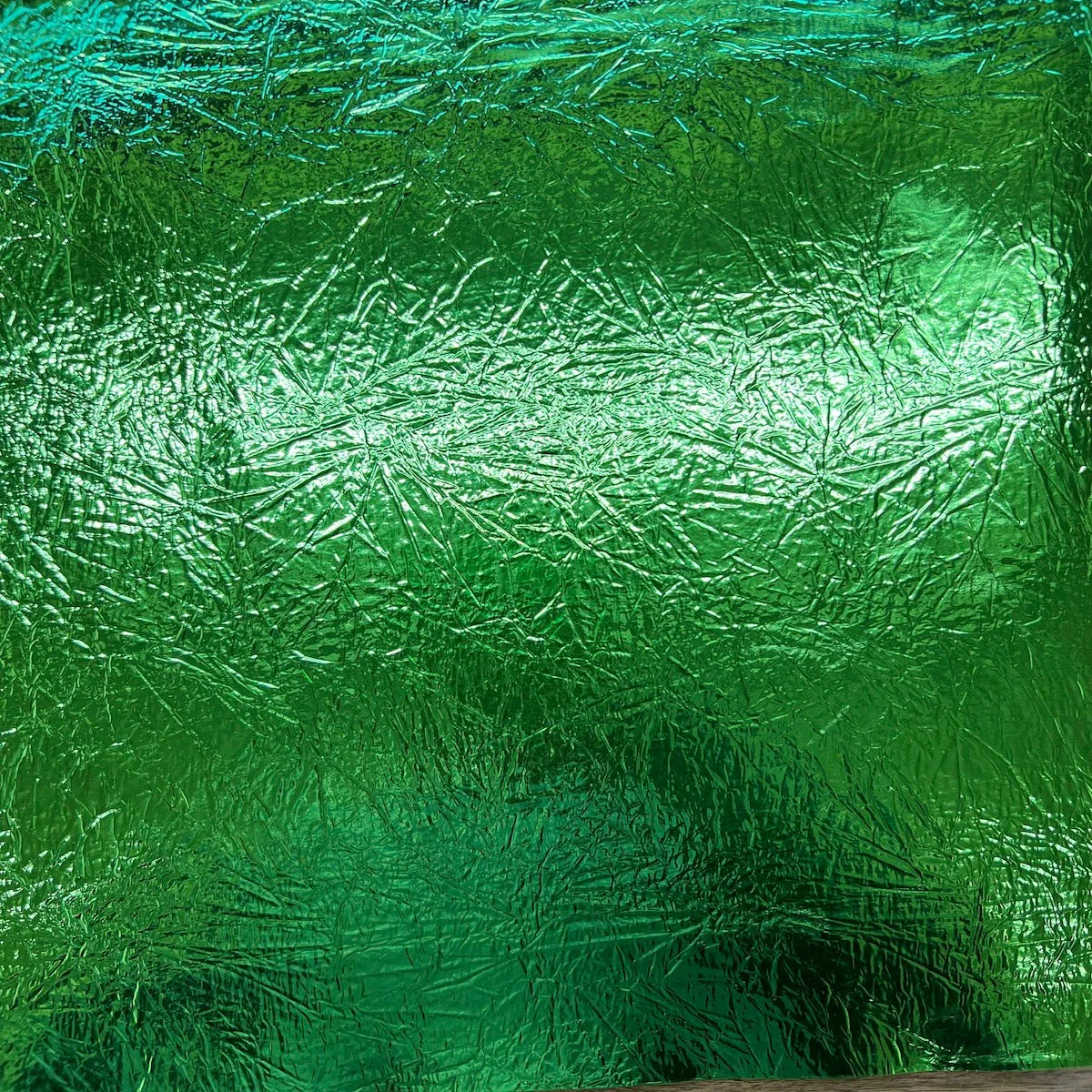 Crushed Distressed Foil Chrome Mirror Reflective Vinyl Fabric