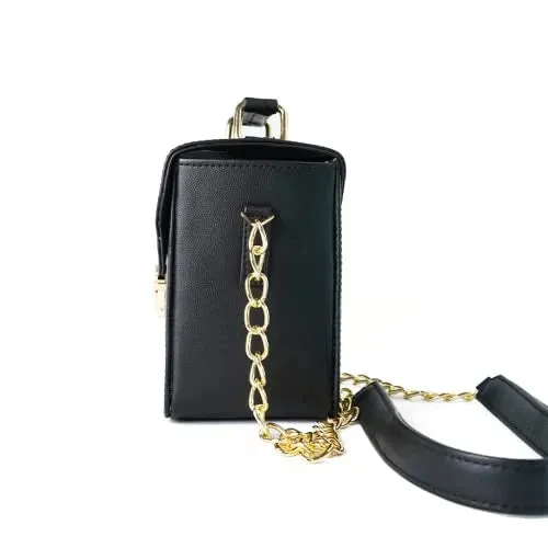 Customized Women's Buttoned Leather Bag   Mini Make up Kit - Black Olive Green