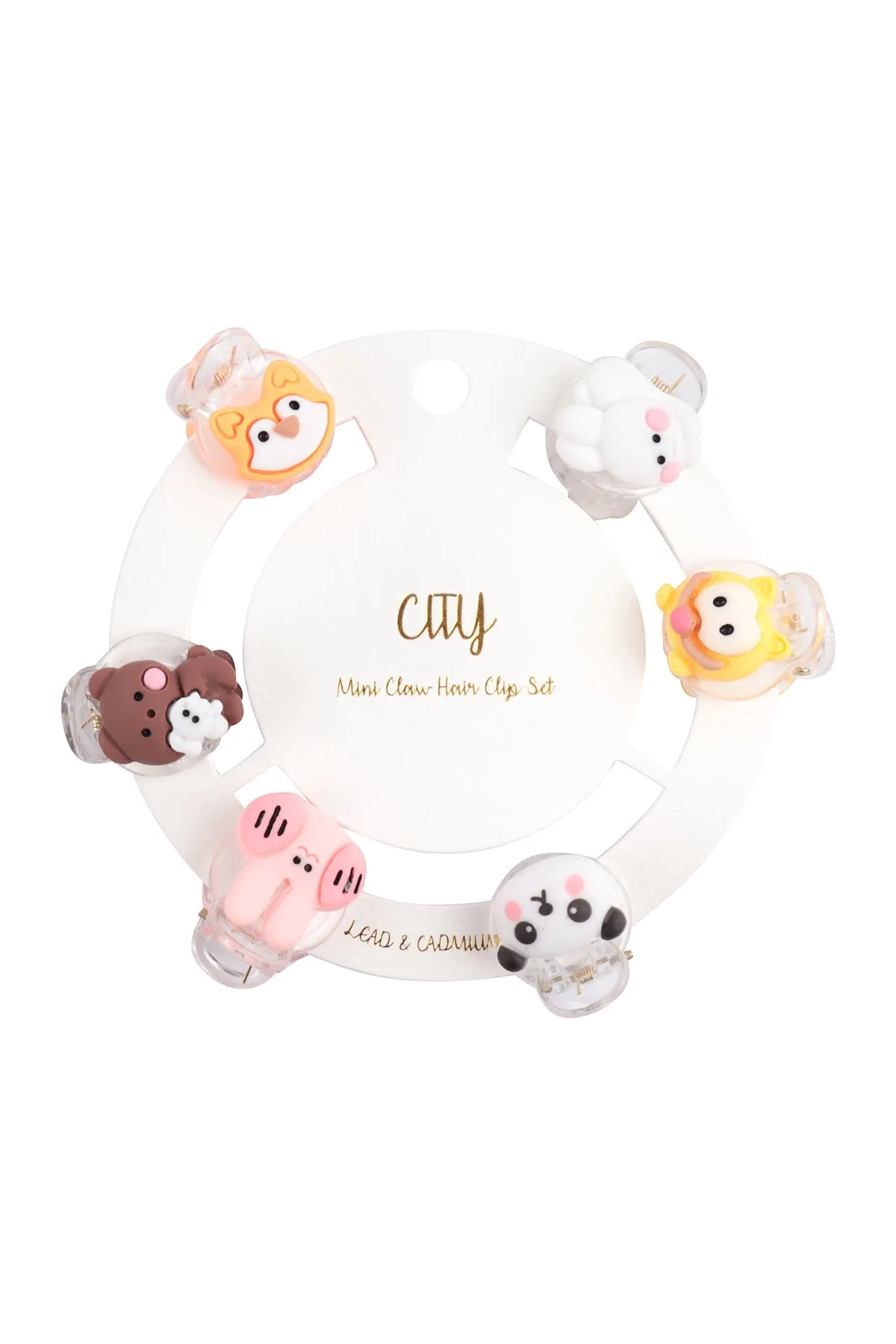 CUTE ANIMALS KIDS CLAW PIN SET HAIR ACCESORIES
