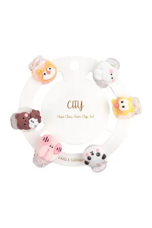 CUTE ANIMALS KIDS CLAW PIN SET HAIR ACCESORIES