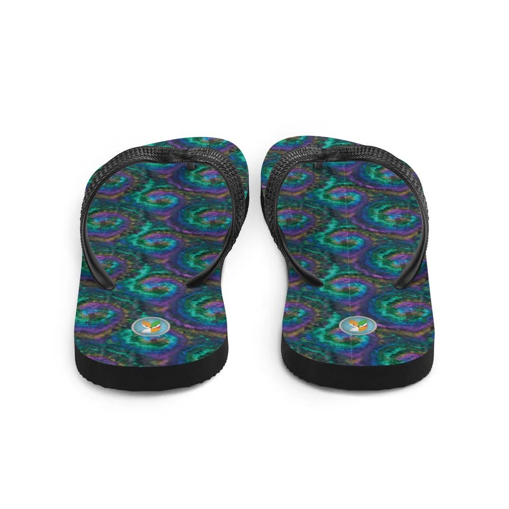 dark Tie-Dye - Unisex Flip-Flops
