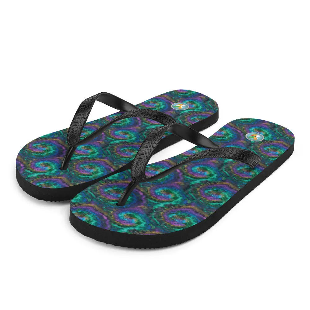 dark Tie-Dye - Unisex Flip-Flops