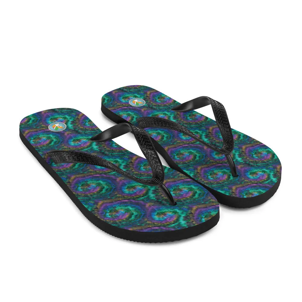 dark Tie-Dye - Unisex Flip-Flops
