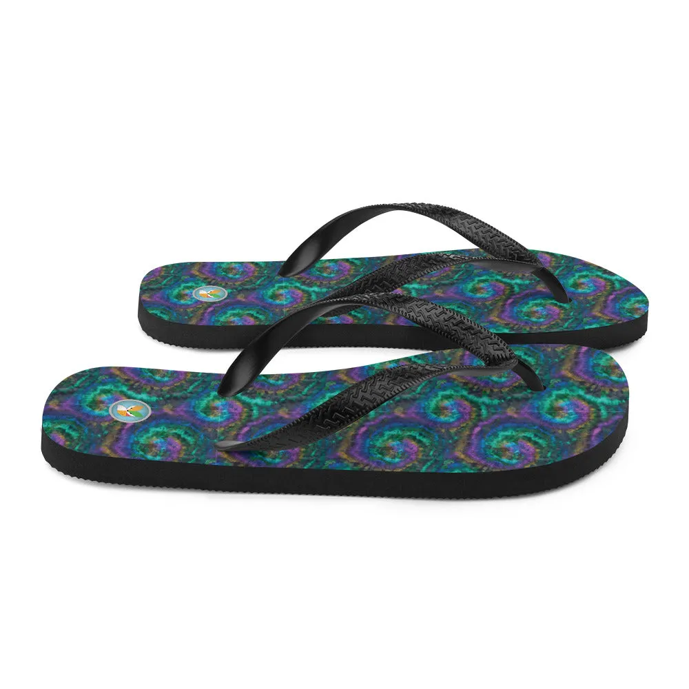 dark Tie-Dye - Unisex Flip-Flops