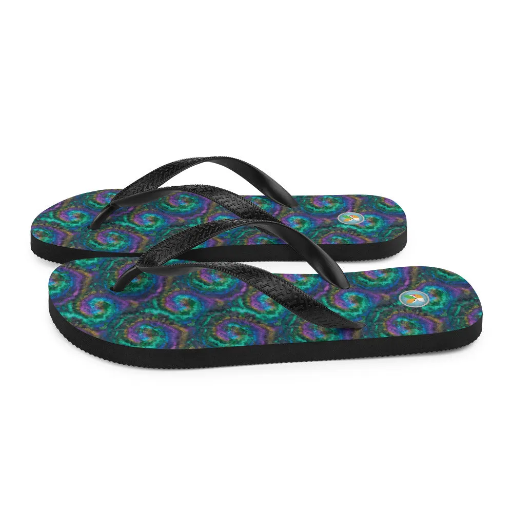 dark Tie-Dye - Unisex Flip-Flops