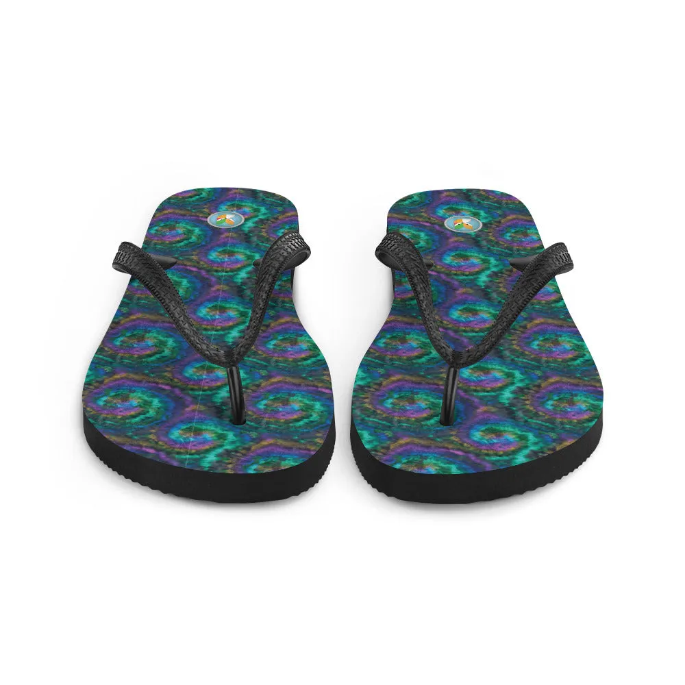 dark Tie-Dye - Unisex Flip-Flops