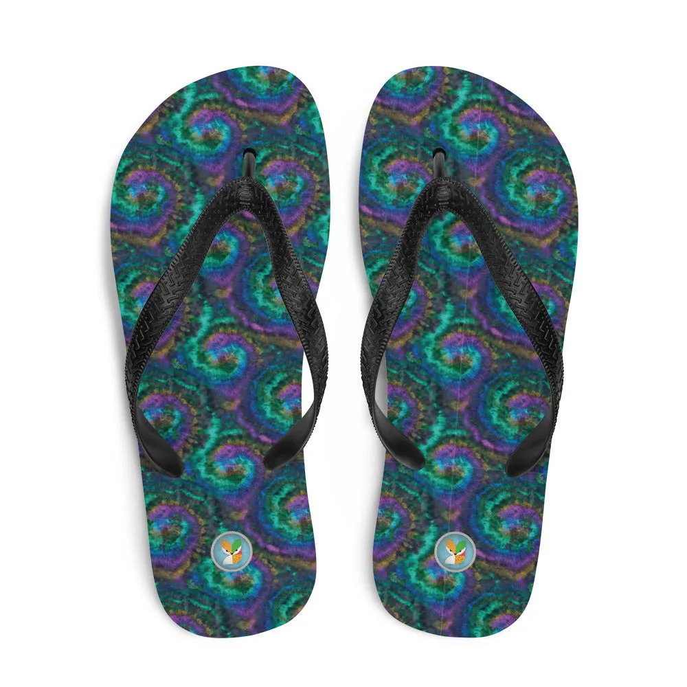 dark Tie-Dye - Unisex Flip-Flops