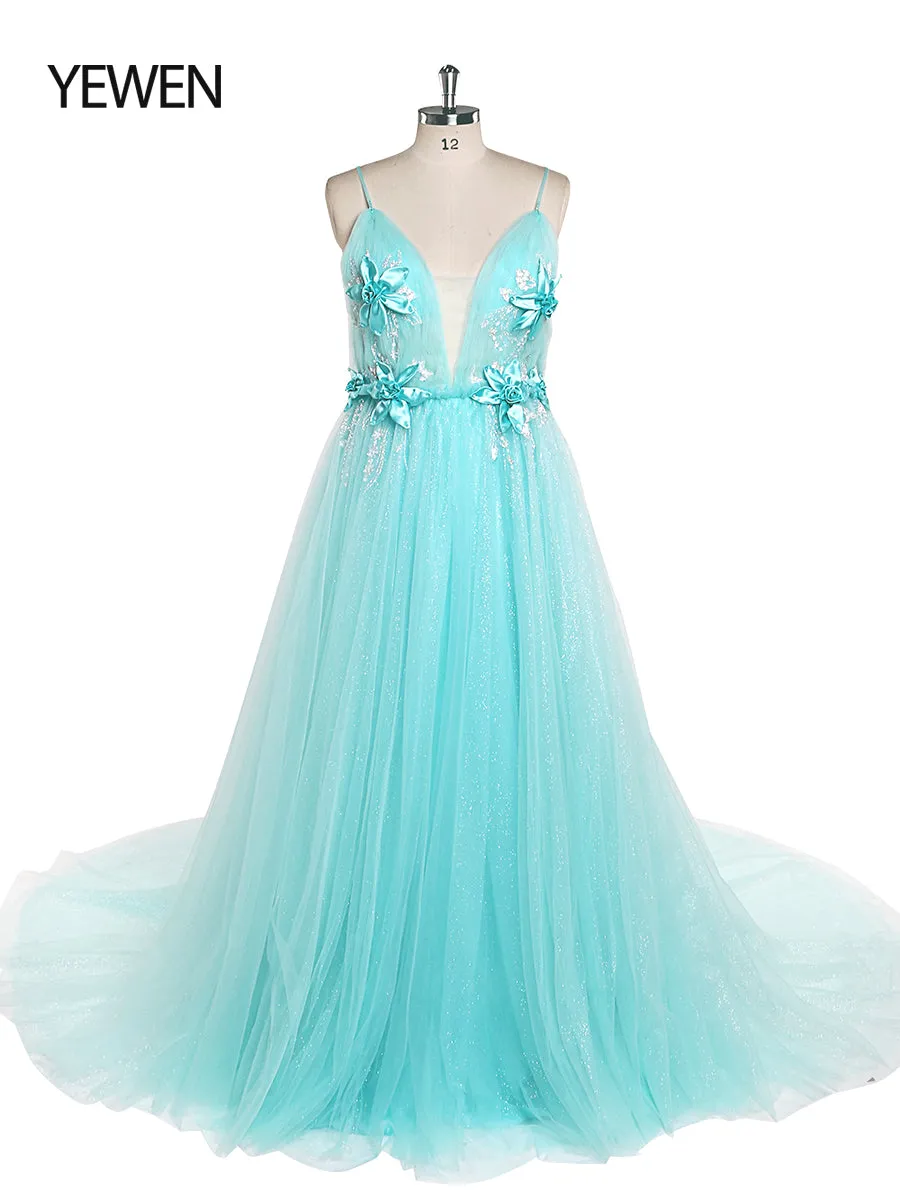 Deep V Neck Tulle Maternity Dress for Photo Shoot Flowers Maternity Dress Maxi Gown Baby Shower Dress Photo Props
