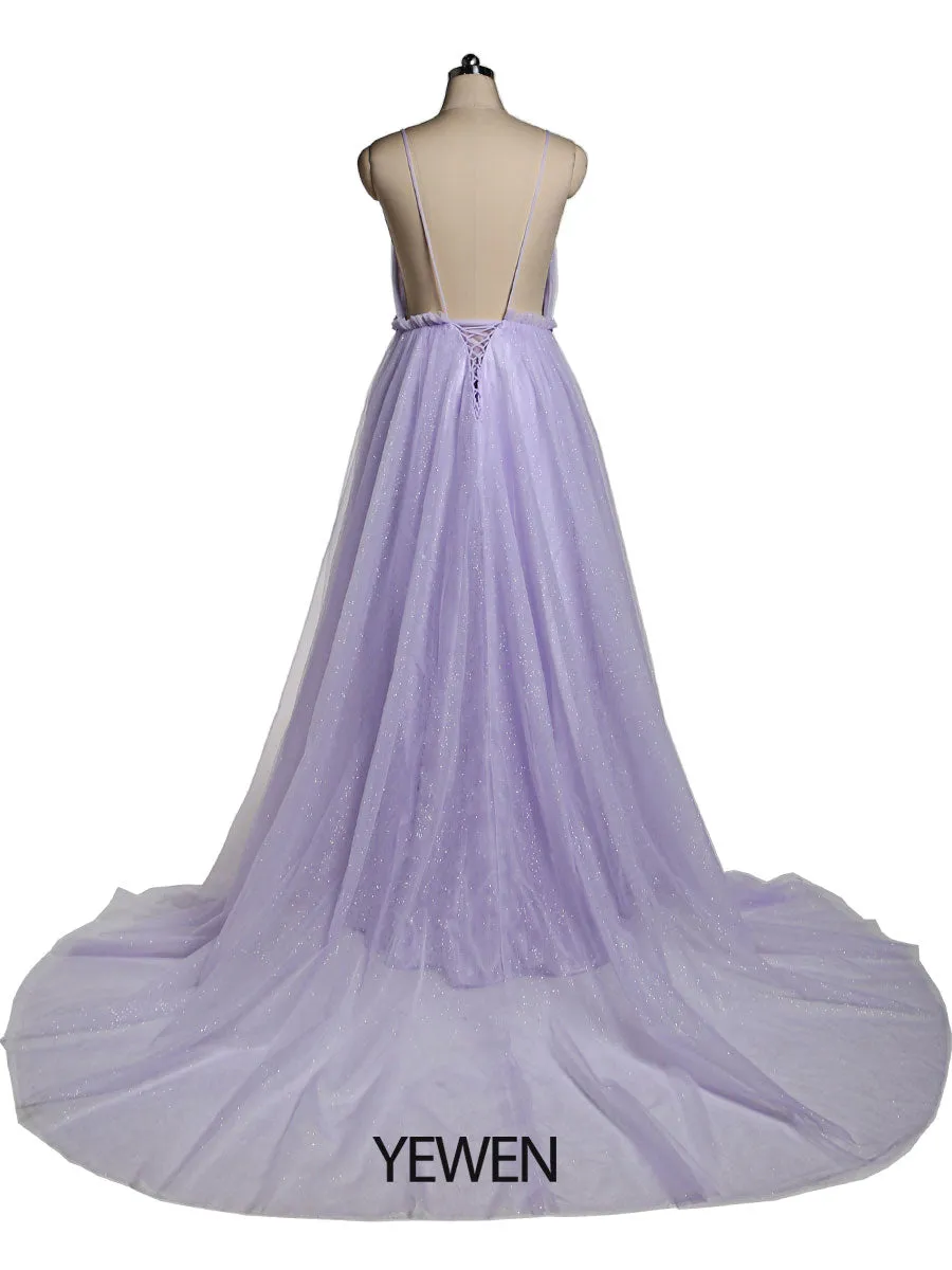 Deep V Neck Tulle Maternity Dress for Photo Shoot Flowers Maternity Dress Maxi Gown Baby Shower Dress Photo Props