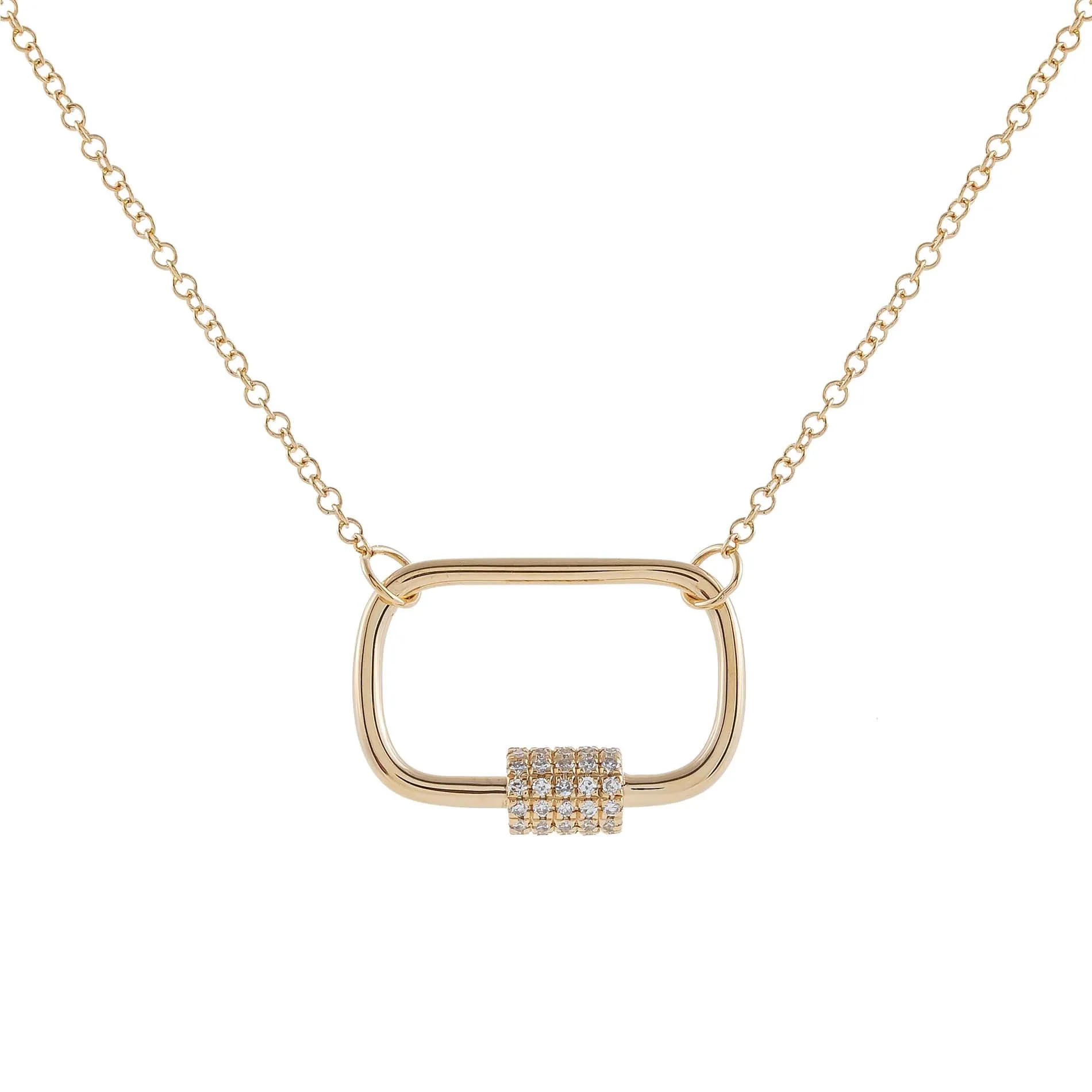 Diamond Dainty Toggle Necklace 14K