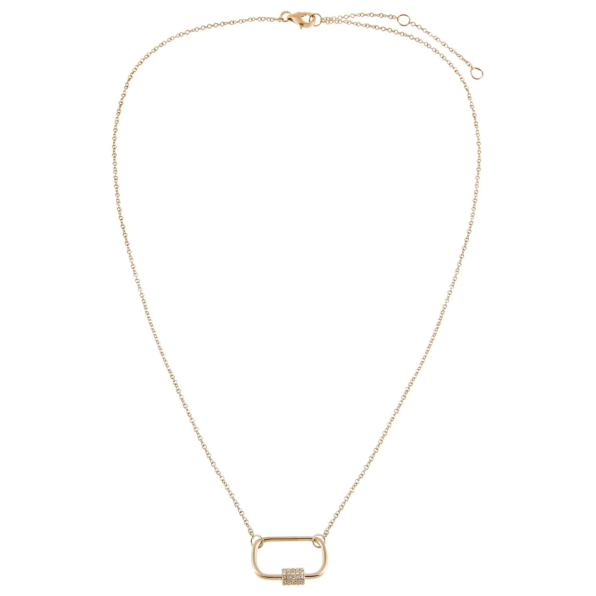 Diamond Dainty Toggle Necklace 14K