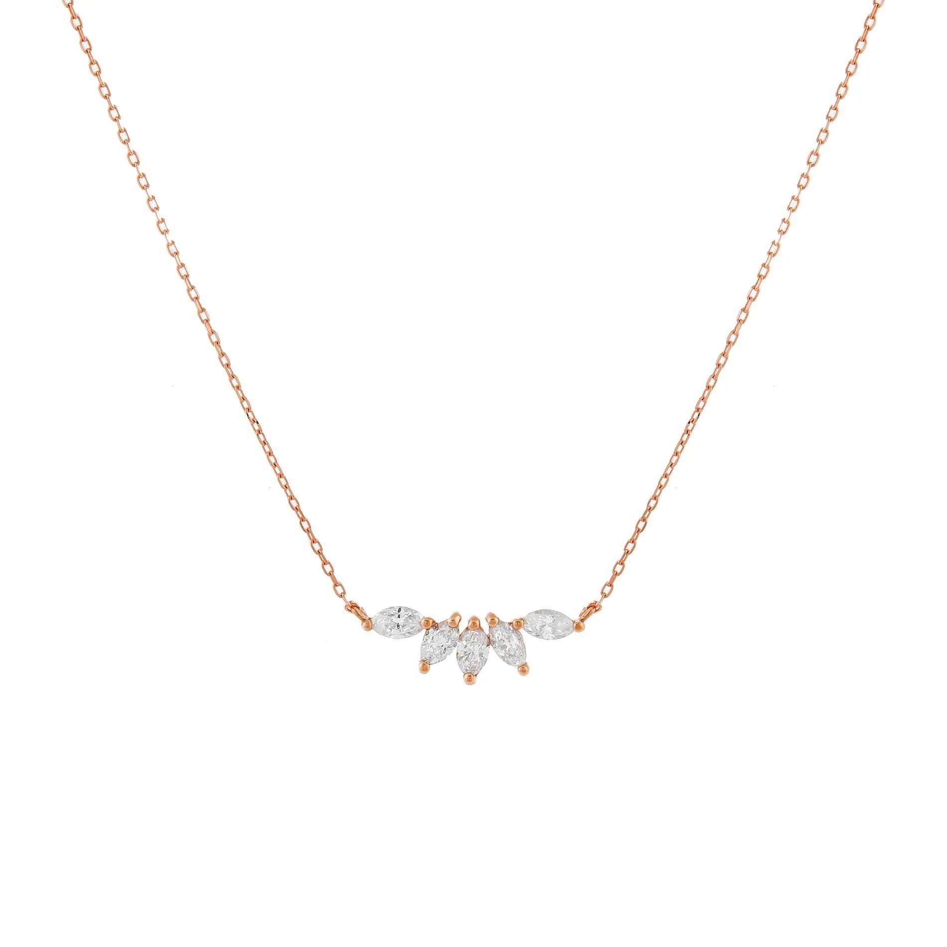 Diamond Marquise Necklace 14K