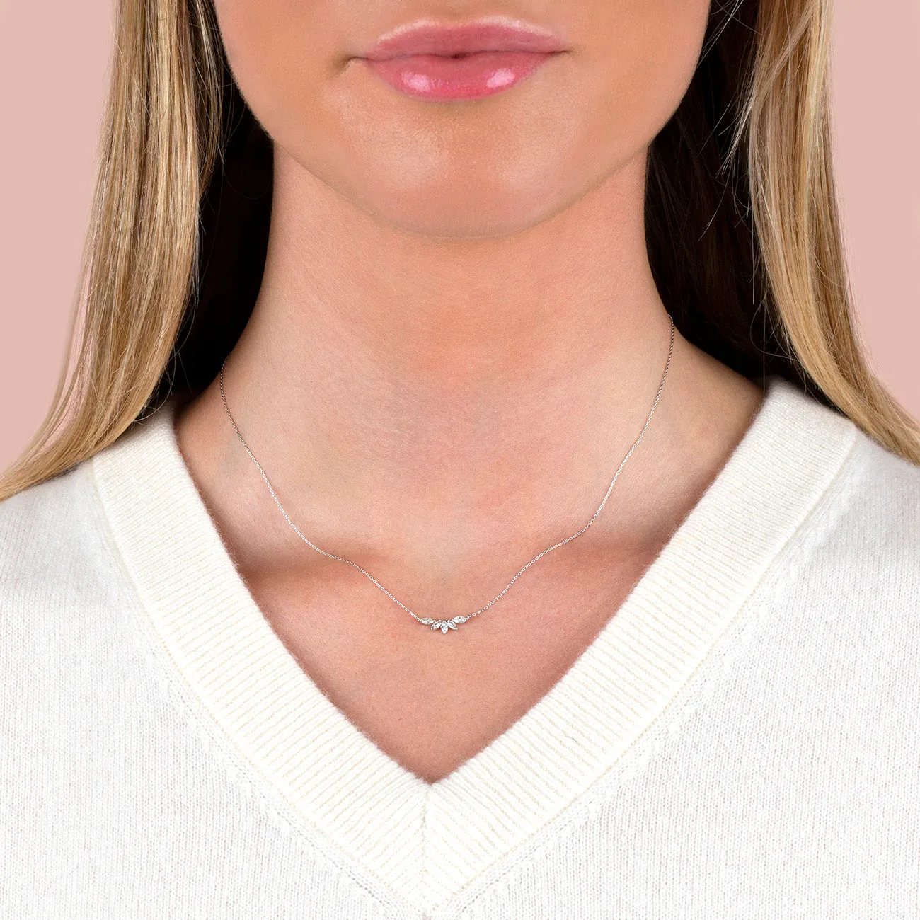 Diamond Marquise Necklace 14K