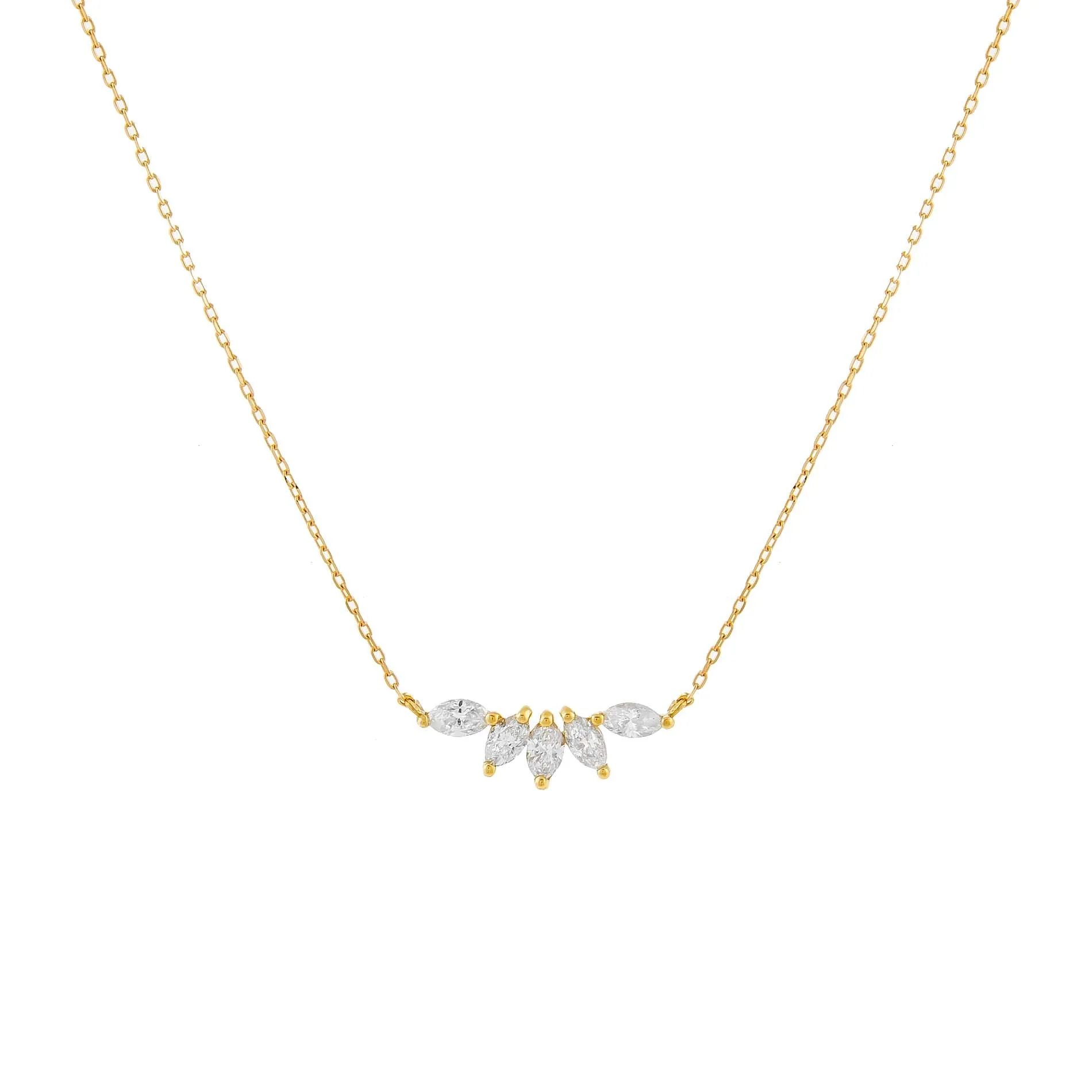 Diamond Marquise Necklace 14K