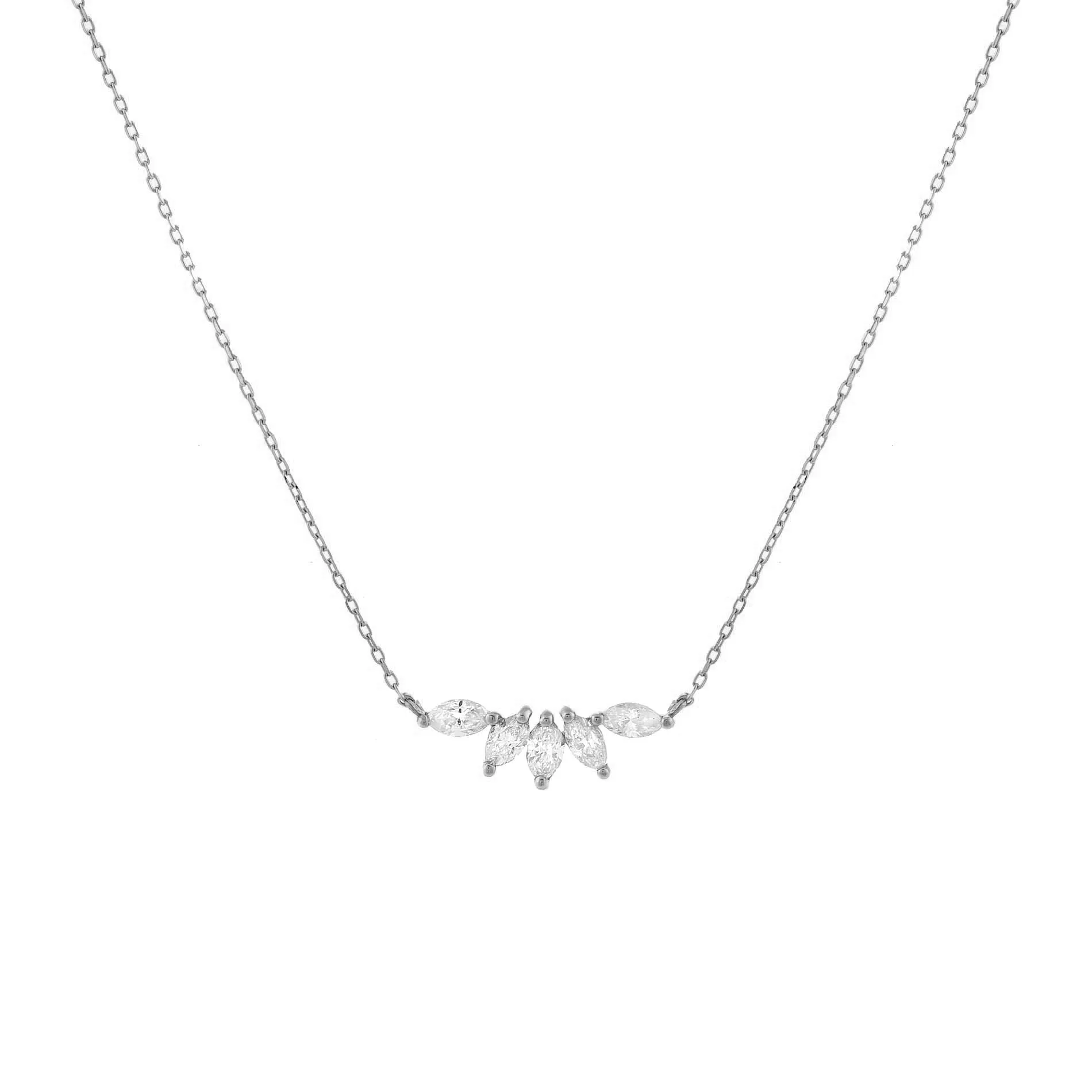 Diamond Marquise Necklace 14K