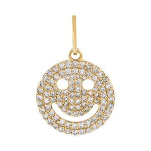 Diamond Smiley Face Charm 14K