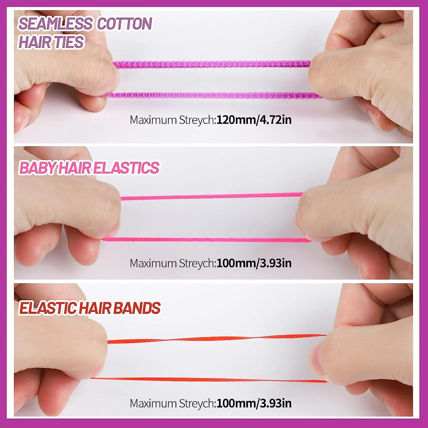Elastic Hair Ties, Hair Accessories for Girls, Colorful Baby Elatic Hair Bands Set with Hair Clips