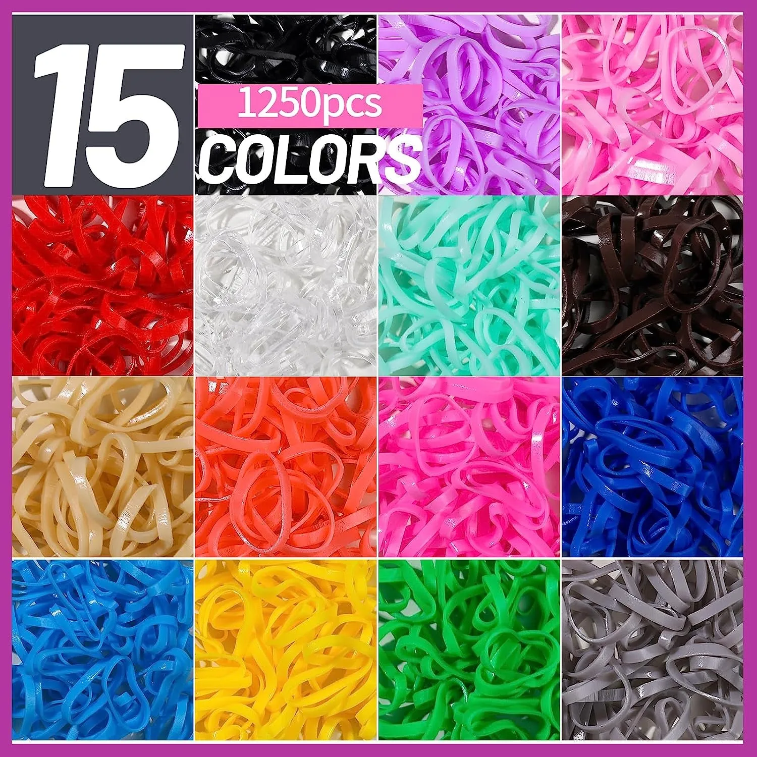 Elastic Hair Ties, Hair Accessories for Girls, Colorful Baby Elatic Hair Bands Set with Hair Clips
