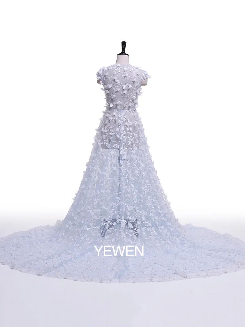 Elegant Beaded Evening Dress Floor-Length V Neck Formal Party Dress YD21416