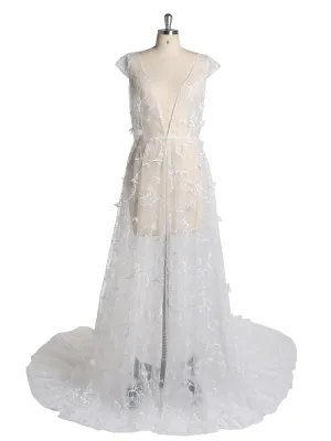 Elegant Beaded Evening Dress Floor-Length V Neck Formal Party Dress YD21416