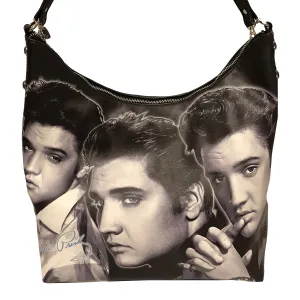 Elvis Black and White Collage Handbag