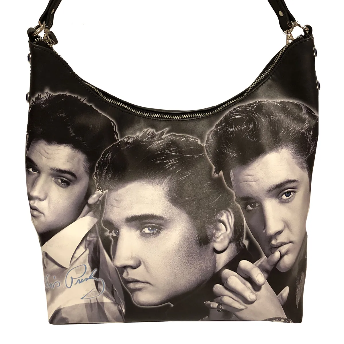 Elvis Black and White Collage Handbag