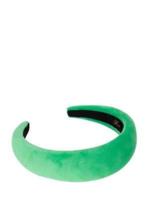 Emma Plain Velvet Headband, field green