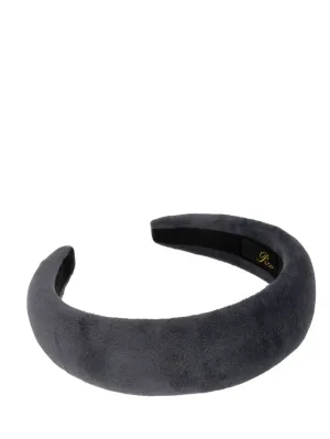 Emma Plain Velvet Headband, stone
